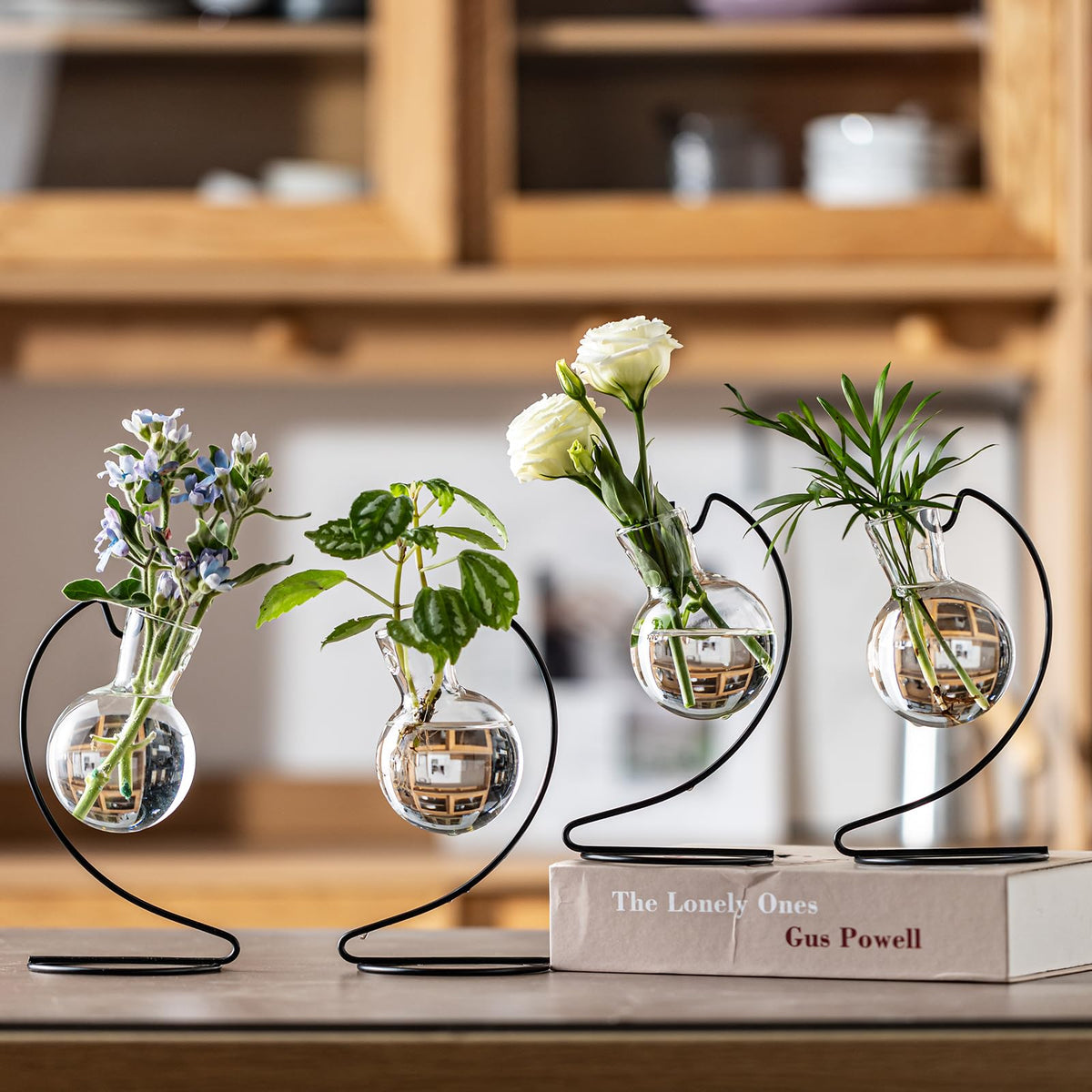 JGKYLDZ tabletop terrarium glass vase ideal for hydroponic herbs and cuttings