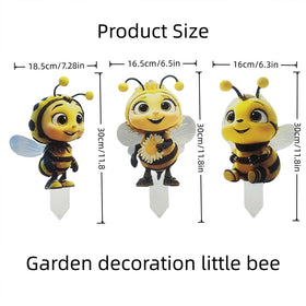 JGZTJXNK Bee Garden Stake 2 brings whimsical charm to the lawn.