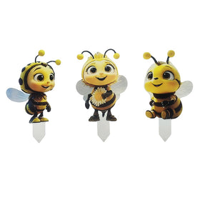 JGZTJXNK Bee Garden Stake 8 anchors a garden corner with color