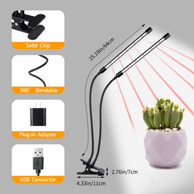 JhauvMw LED clip mounts securely on desks for indoor gardens