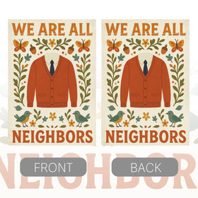 JHFDTY Mr. Rogers floral yard flag adds charming garden flair to entrances.