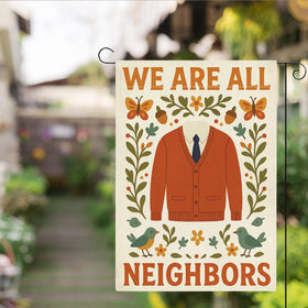 JHFDTY Weather-resistant garden flag in polyester with burlap-like texture for long outdoor life.