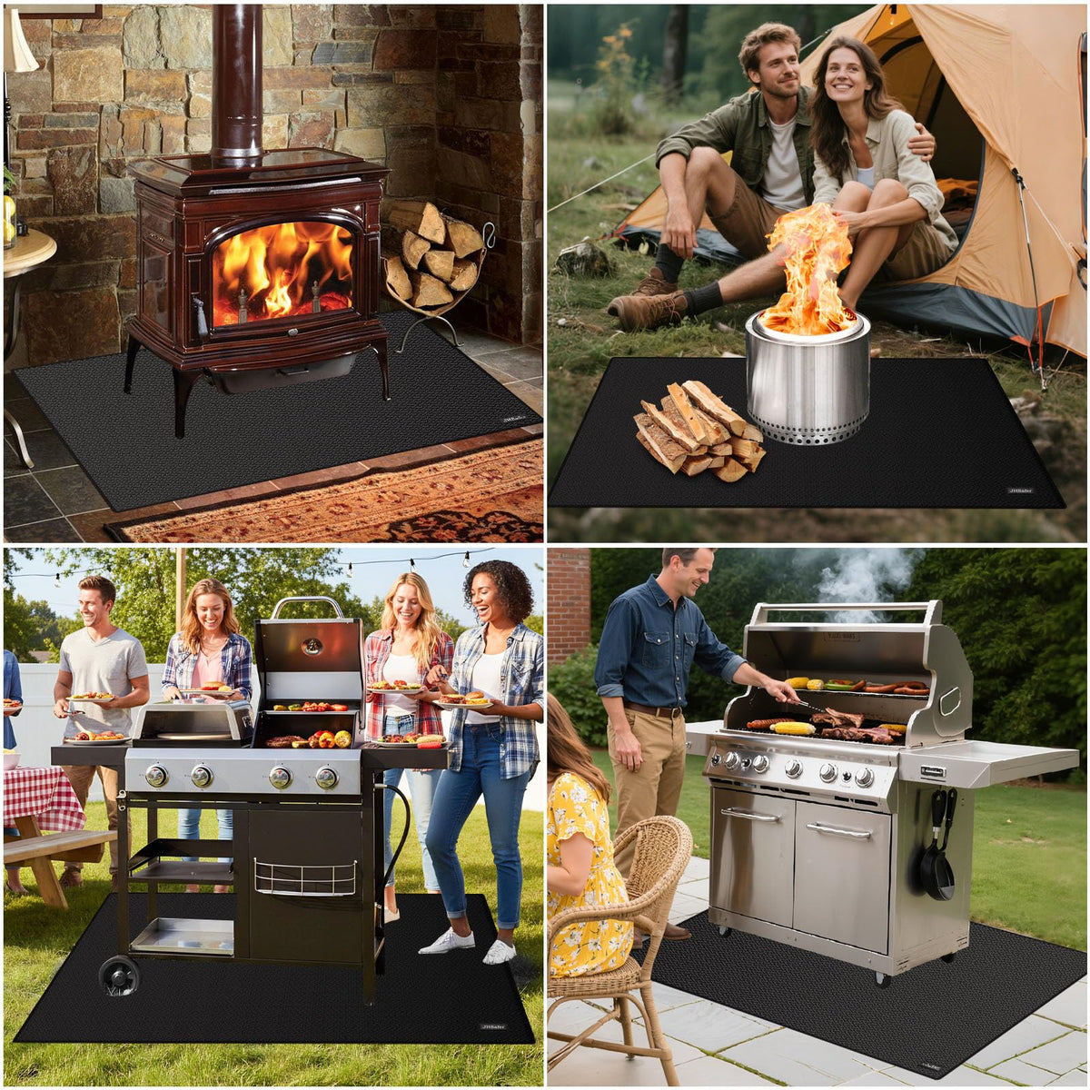 JHSafer travel-ready grill mat for portable use