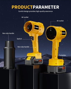 Two-speed control with cruise function for versatile cleaning.