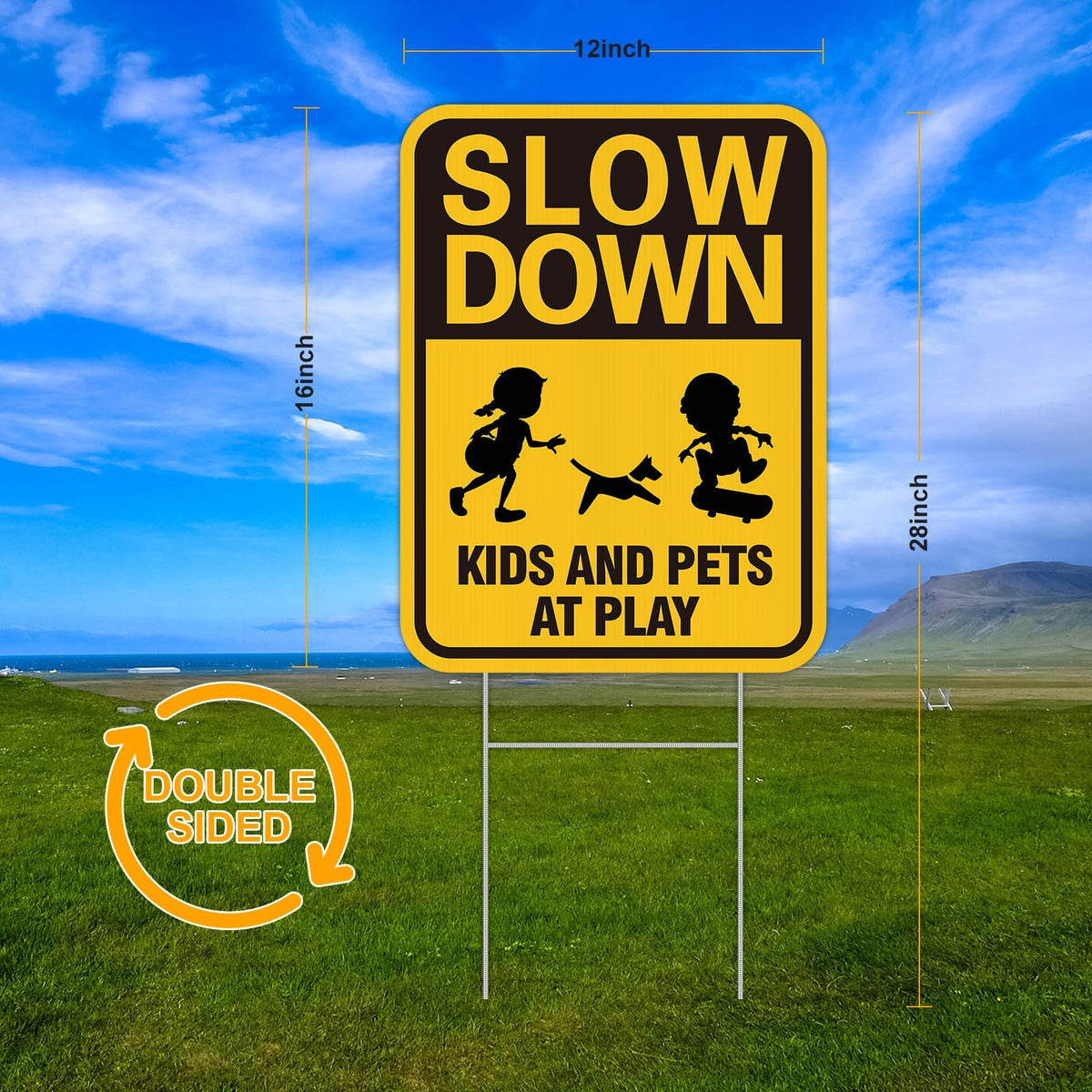JIAMING Kids at Play Sign reminds drivers to drive cautiously
