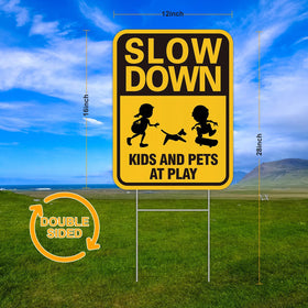 JIAMING Kids at Play Sign reminds drivers to drive cautiously