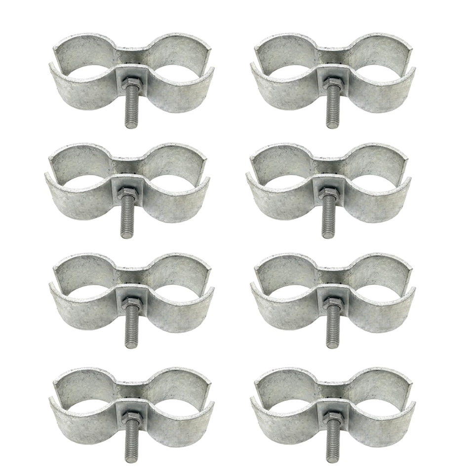 Jiaroutk 1-5/8 chain-link clamps close-up secures fence panels