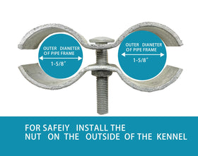Jiaroutk dog kennel clamp demonstrates secure-fit for kennels