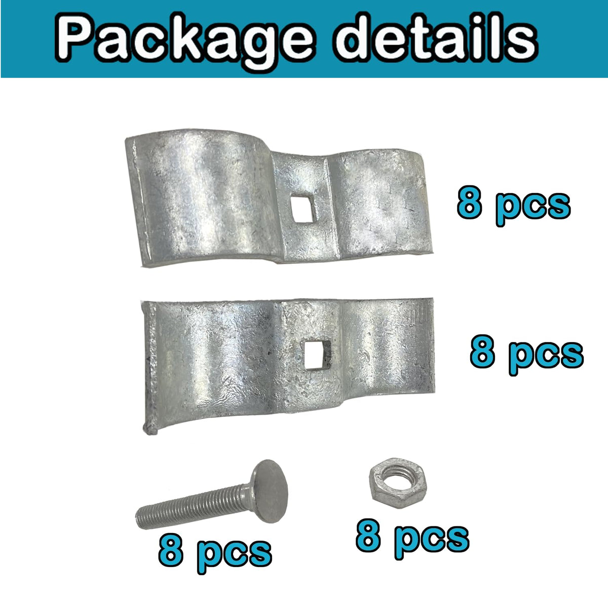 Jiaroutk galvanized fence clamps in package ready for quick install