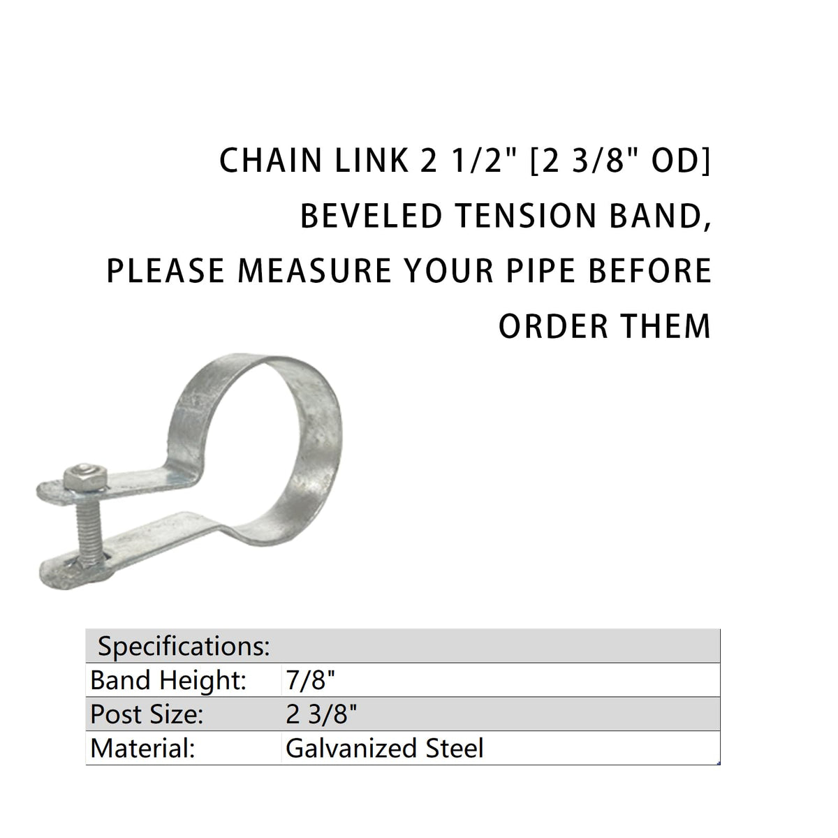 Rust-resistant galvanized steel tension band by Jiaroutk for durable fencing components.