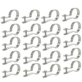 Jiaroutk 2-3-8-inch tension band securing a chain-link fence post for stability.