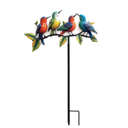 Jiasku metal hummingbird stake 4-pack adds bright outdoor color to your garden