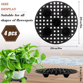 JiaUfmi heavy-duty plastic stand in black supports pots securely and evenly.