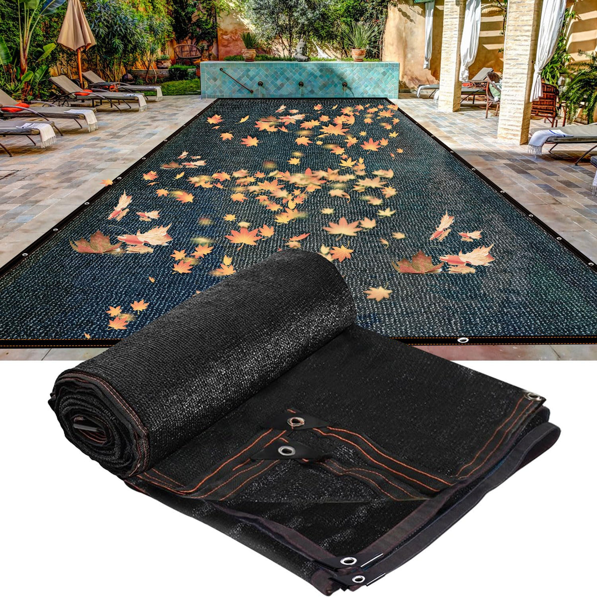 JIAYECHQI pool leaf net cover 20x40 rectangle protects water from debris.