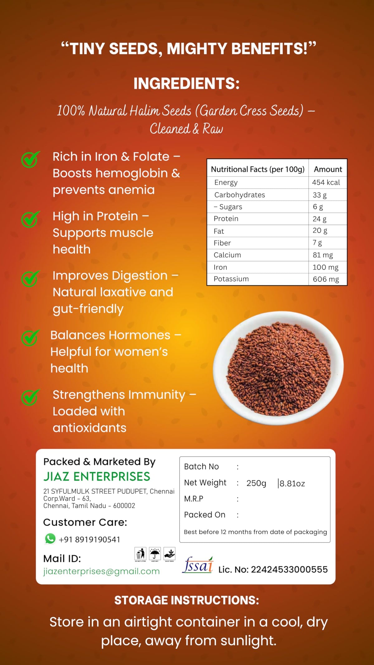 JIAZ Halim seeds being used in beverage recipe
