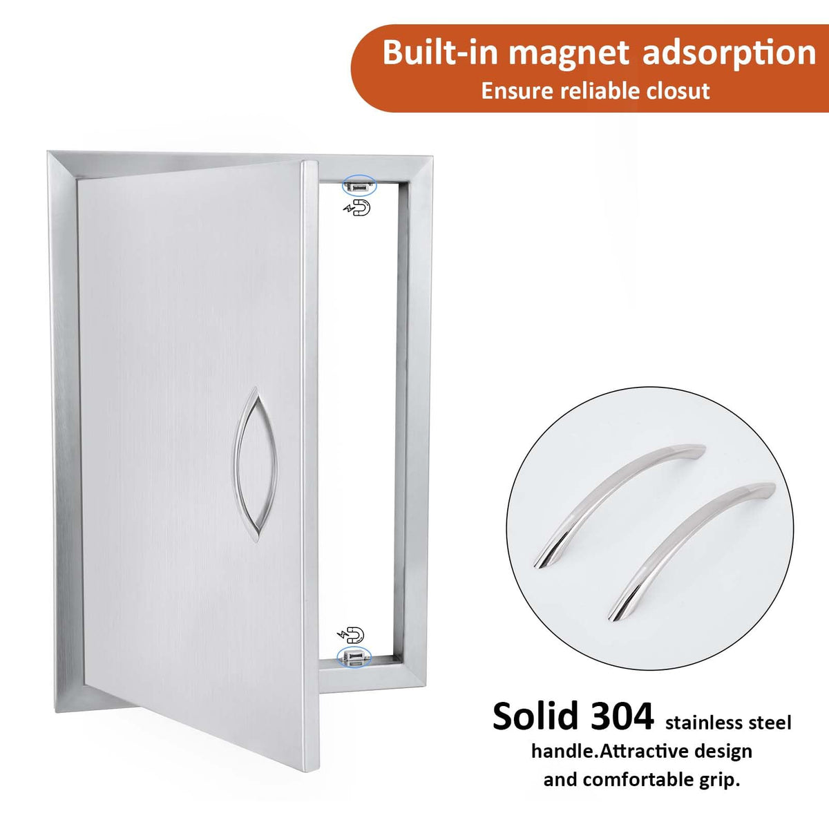 JIE JIN 17x24 outdoor kitchen door handle detail for comfortable grip