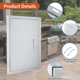 JIE JIN 17x24 outdoor kitchen door magnet-close for tight, sealed fit
