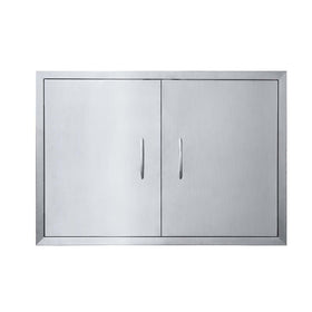 JIE JIN outdoor kitchen door 31w-24h front view shows brushed stainless steel durability.