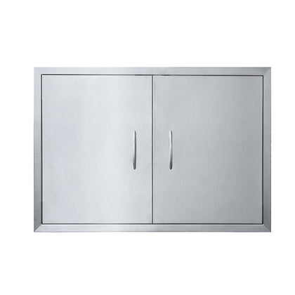JIE JIN outdoor kitchen door 31w-24h front view shows brushed stainless steel durability.