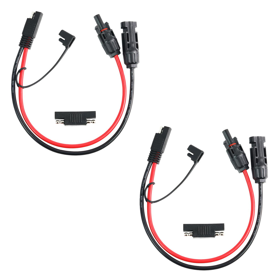 Jienk SAE to MC-4 adapter cable for easy solar panel connections