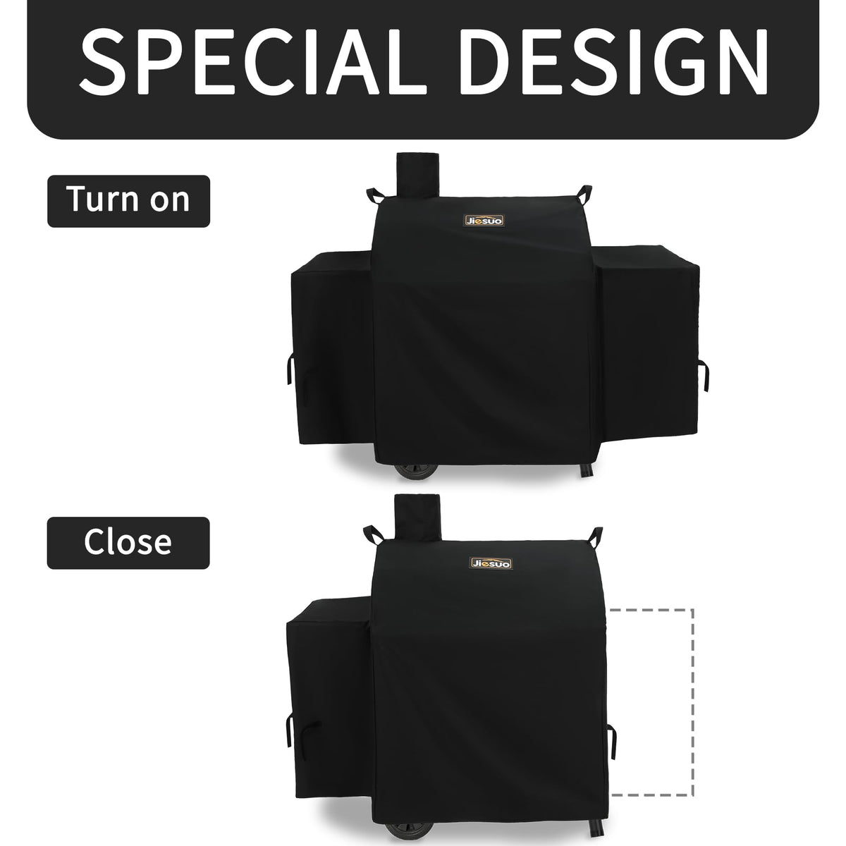 JIESUO cover highlights UV protection for long outdoor use