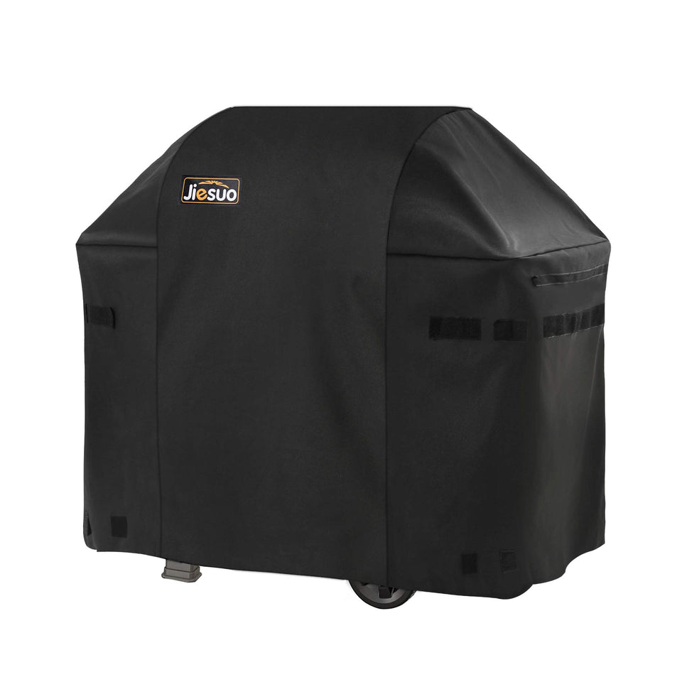 Jiesuo grill cover on Weber Spirit II 210 protects from rain and wind