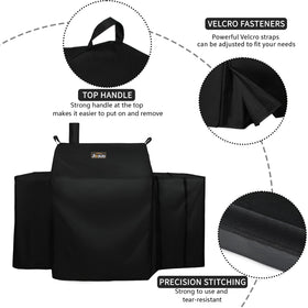 Jiesuo 5555 grill cover with waterproof lining shields grills from rain and moisture.