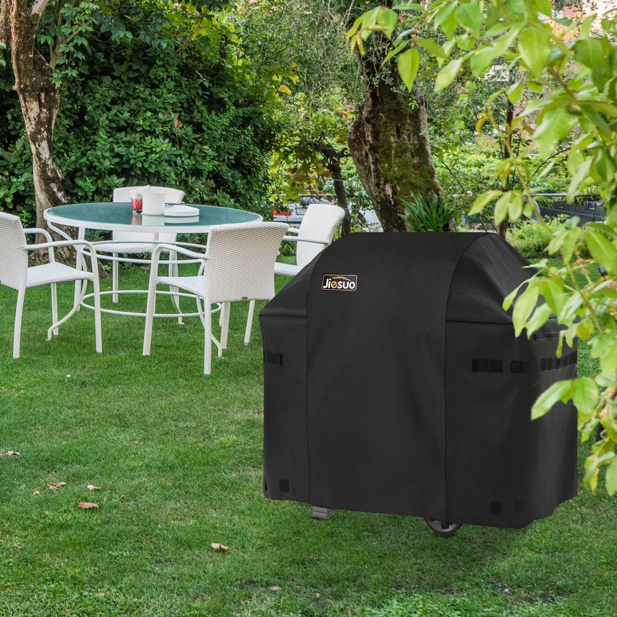 Jiesuo easy-clean grill cover, hose-off after rain or cooking spills