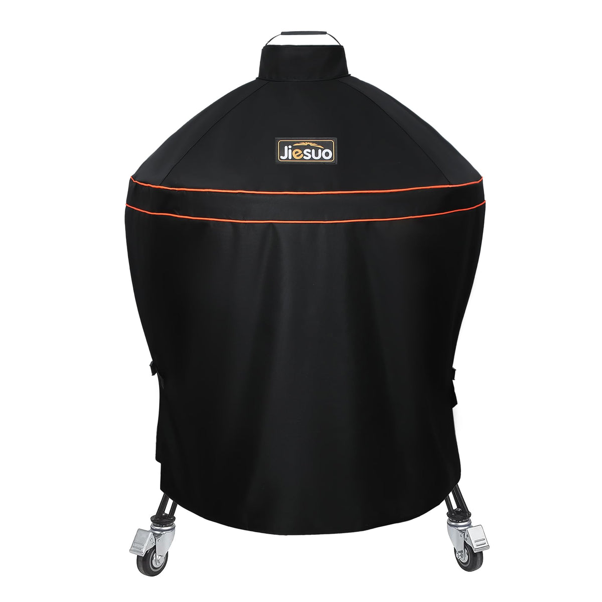 JIESUO grill cover on Kamado Big Joe 24 inch protects from rain and dust.