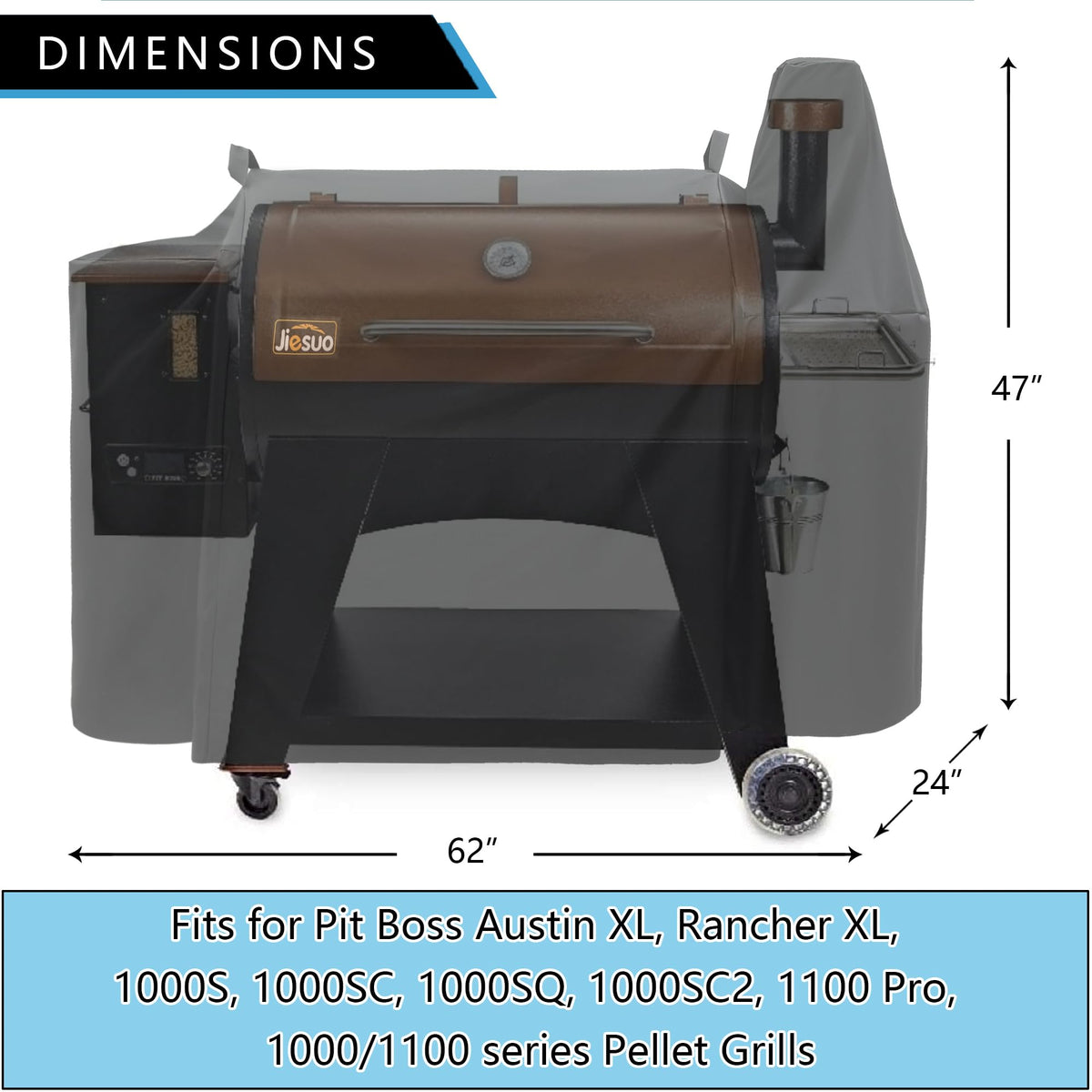 JIESUO grill cover for Pit Boss Rancher XL on grill guards against rain and wind