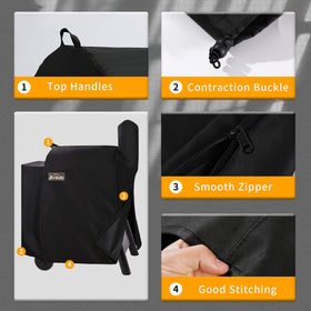 JIESUO grill cover features a smooth zipper for easy on off
