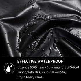 Jiesuo grill cover with Velcro straps secures against strong winds