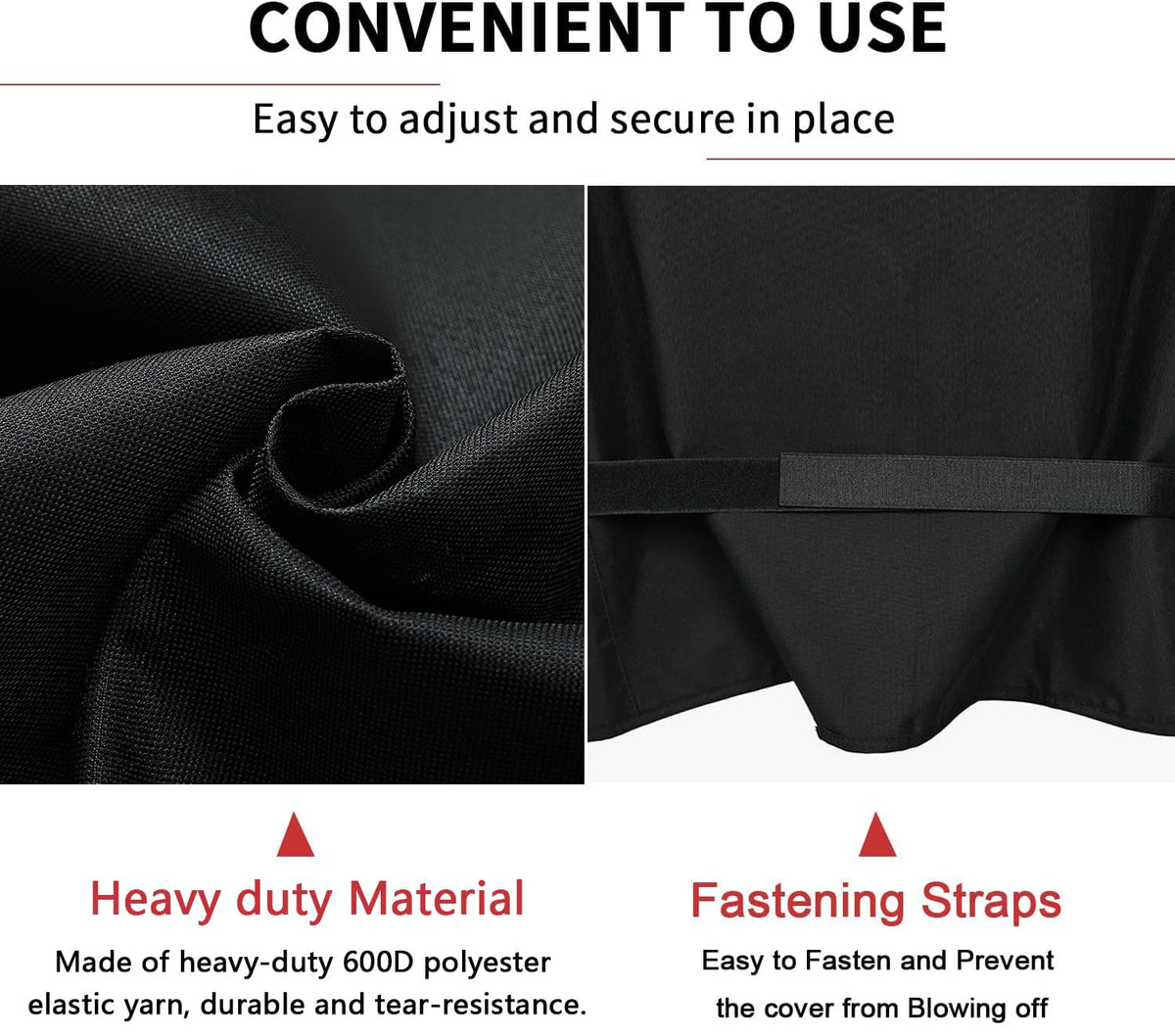 JIESUO grill cover waterproof finish highlighting rain and splash protection.