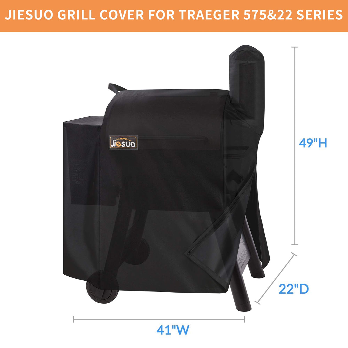 JIESUO grill cover waterproof PVC lining protects interior while remaining flexible