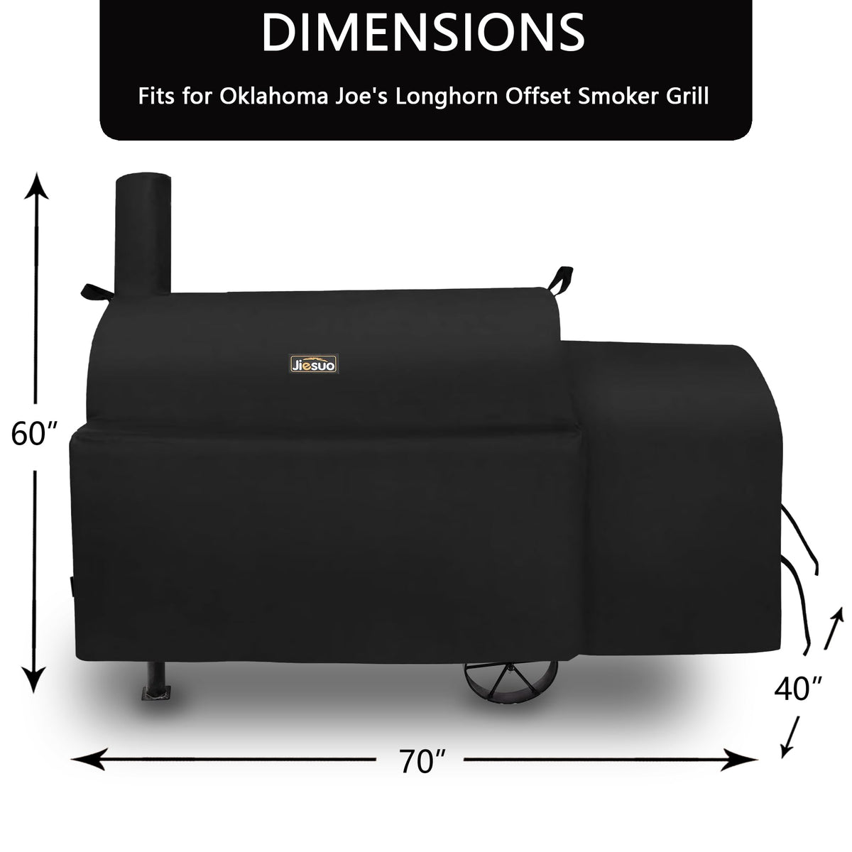JIESUO heavy-duty 600D cover protects against tears during windy days.
