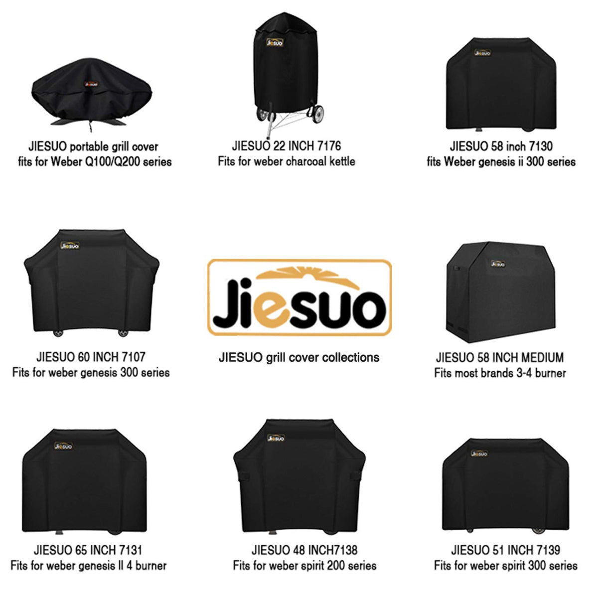 JIESUO opp storage bag included for easy packing