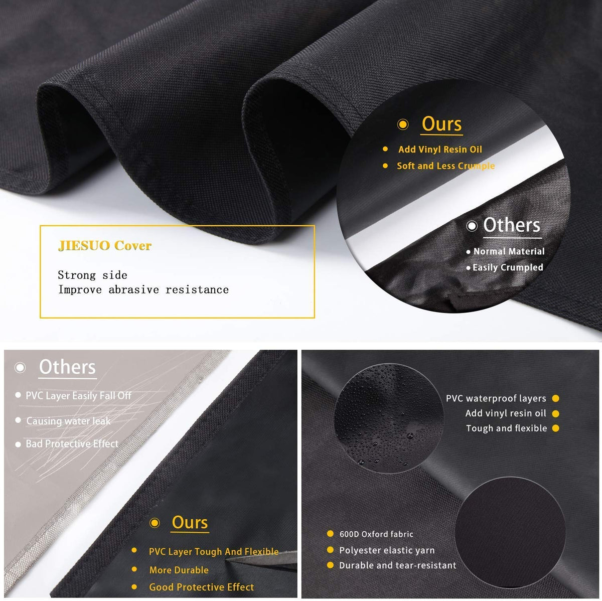 Jiesuo waterproof grill cover with vinyl oil formula keeps softness and durability