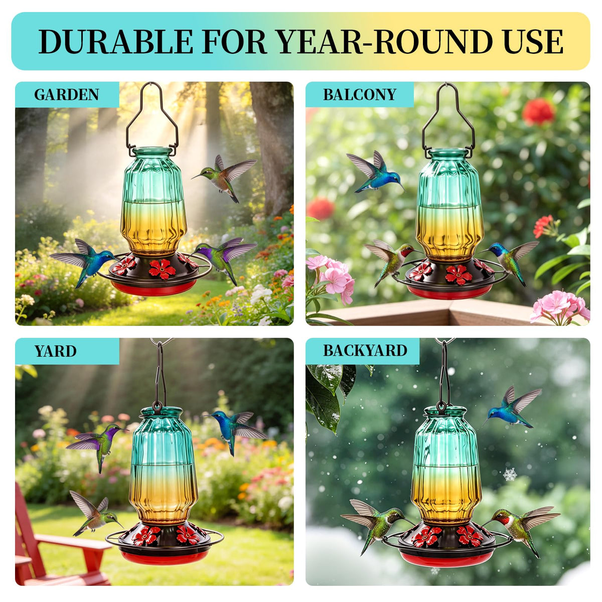 Perch circle supports multiple hummingbirds at once.