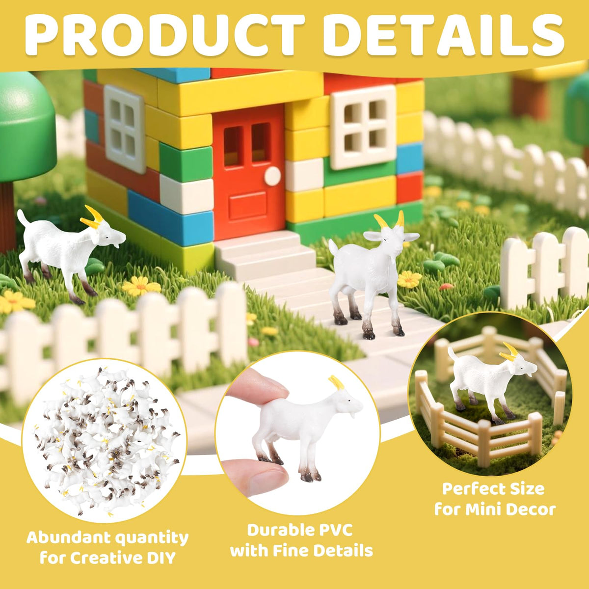 Jieting miniature goats enhance dollhouse displays with lifelike textures.