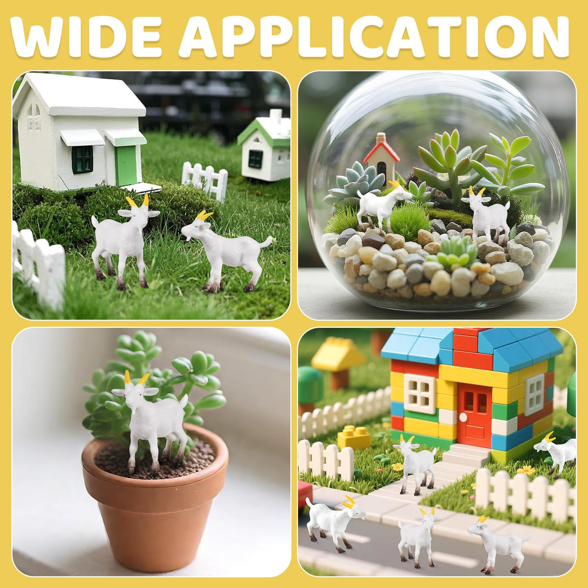 Jieting tiny goats help craft unique miniature scenes at home.