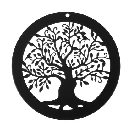 JIEYAO wind catcher sail in black tree design adds graceful garden motion