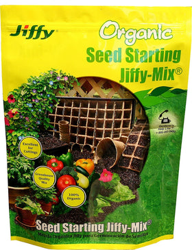 Jiffy G310 seed starting soil bag close-up for thriving seed germination.