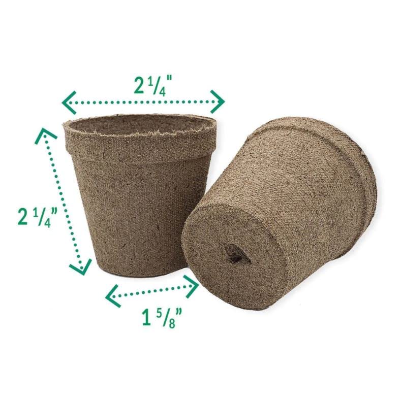 Jiffy POTS 2in pots ideal for transplanting seedlings with minimal root disturbance.