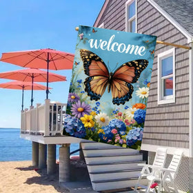JIGINOFV bunny welcome flag invites seasonal guests indoors or outdoors