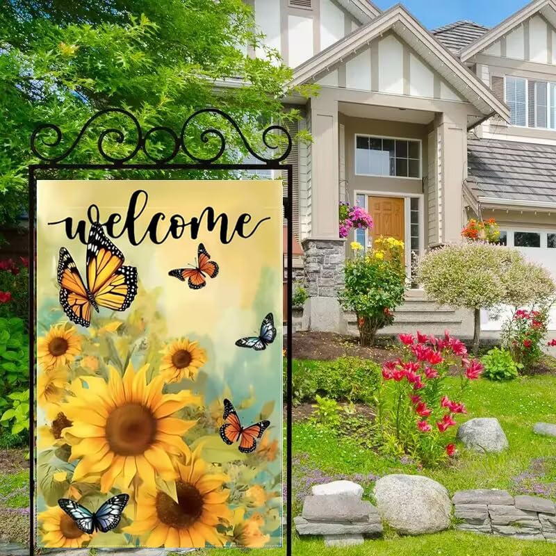 JIGINOFV burlap Easter flag welcoming entryway and living spaces
