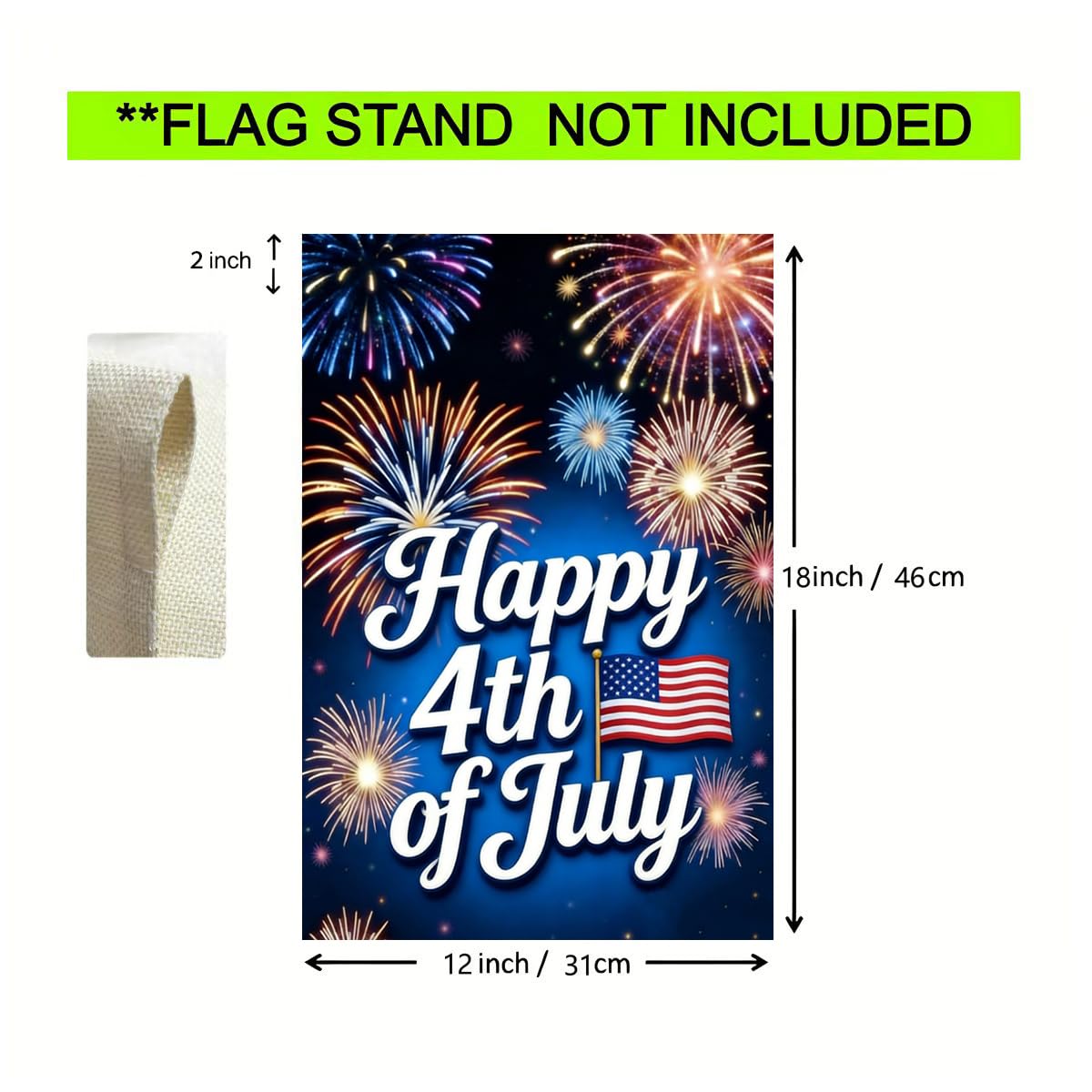 JIGINOFV burlap flag close-up shows durable stitching for outdoors