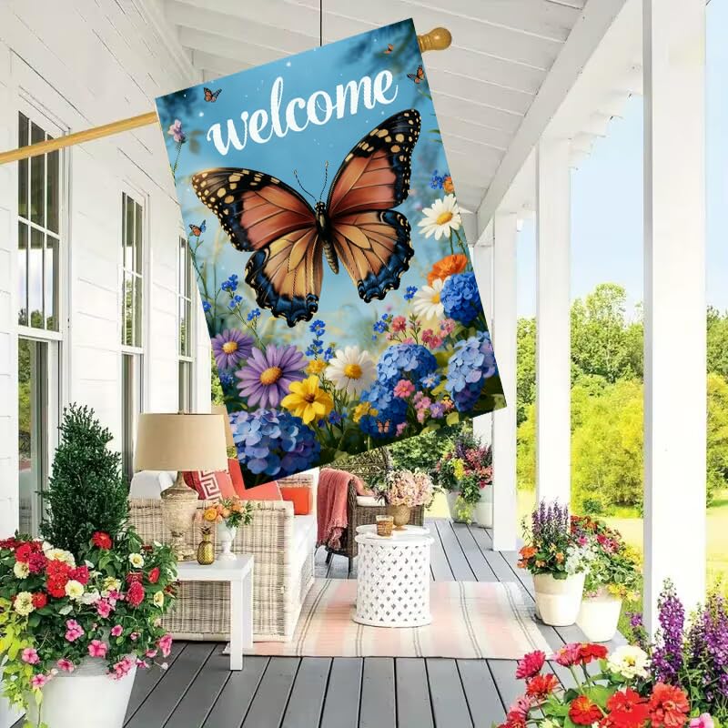 JIGINOFV double sided burlap flag displays vibrant art on both sides for continuous display