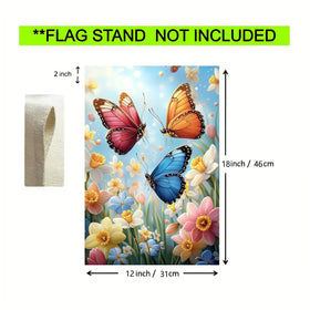 JIGINOFV floral spring scene flag ready for standard flag stand