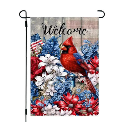 JIGINOFV fourth-of-july garden flag 12x18 with bright burlap for outdoor display