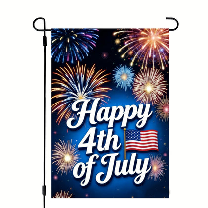 JIGINOFV Happy 4th of July garden flag front view for outdoor display